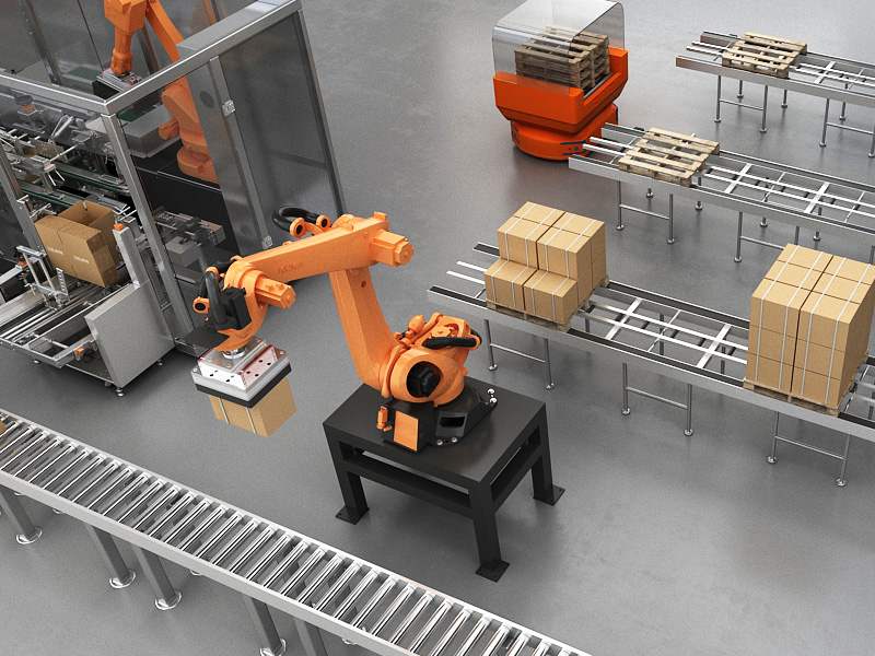 工业三维动画，三维机械动画，封箱机器人码垛-工业自动化动画视频_机械生产线动画_工业机器人动画图片