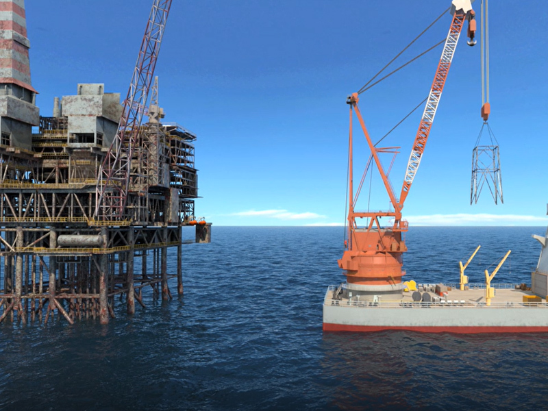 工业机械动画，工业仿真动画，海上作业施工动画_导管拆卸动画演示|维兴数字_三维机械动画_施工三维动画