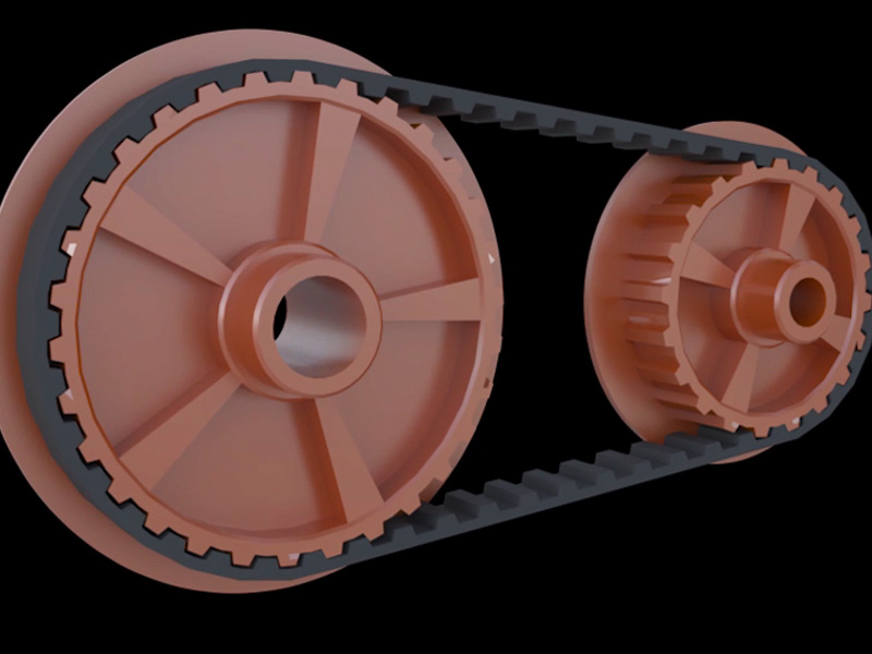 工业机械动画，机械建模，机械原理动画-齿轮动画系列课_维兴工业动漫_大小同步皮带齿轮原理动画_三维机械动画制作公司